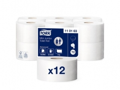 Toiletpapir Tork Advanced Mini Jumbo T2 1-lags pk/12 - 110163