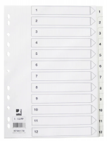 Register Q-Connect A4 1-12 Hvid Plast