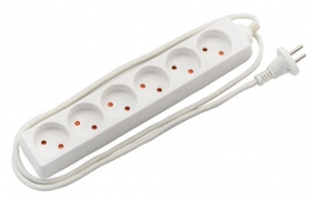 Stikdåse m/ledning Hvid 1.5m