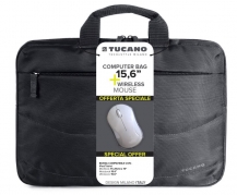 Computertaske Tucano Bag Bundle m/mus 15-16" - Sort