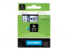 Dymo D1 Labeltape 12mm X 7m Blå/transparent