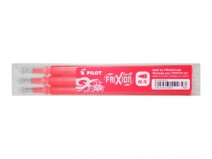 Pilot Frixion ball/clic refill Pk/3 stk rød fine 0,25 mm