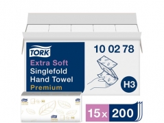 Håndklædeark Tork Premium Extra Soft Singlefold H3 - 100278