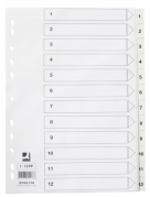 Register Q-Connect A4 1-12 Hvid Plast