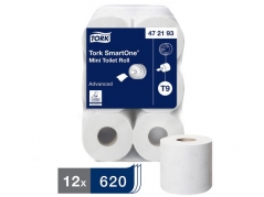 Toiletpapir Tork SmartOne Mini T9 2-lags Hvid pk/12 - 472193