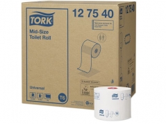 Toiletpapir Tork Universal Mid-size T6 1-lags Hvid pk/27 - 127540