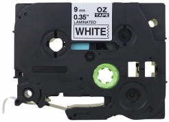 Q-connect TZe-tape 9mm x 8m sort/hvid 