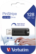 USB 3.0 Pinstripe Drive 128GB, Black