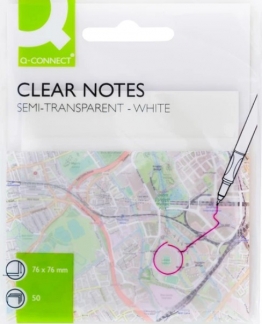Q-Connect semitransparente notes 76x76mm hvid 