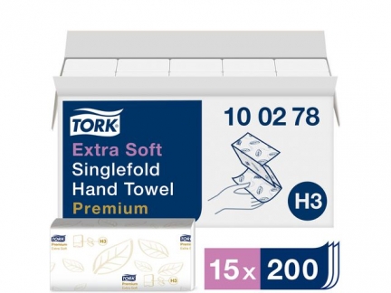 Håndklædeark Tork Premium Extra Soft Singlefold H3 - 100278